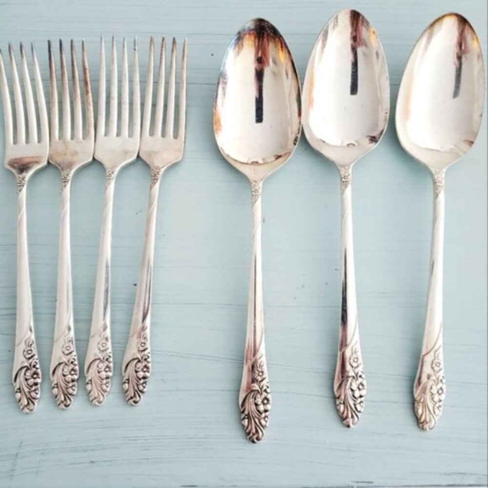 Vintage Community Silver Plated Stainless Steel Set Spoons & Forks Regency